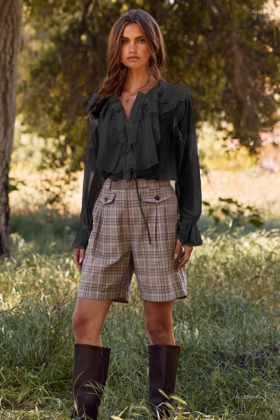 Oddi Black Sheer Chiffon Blouse