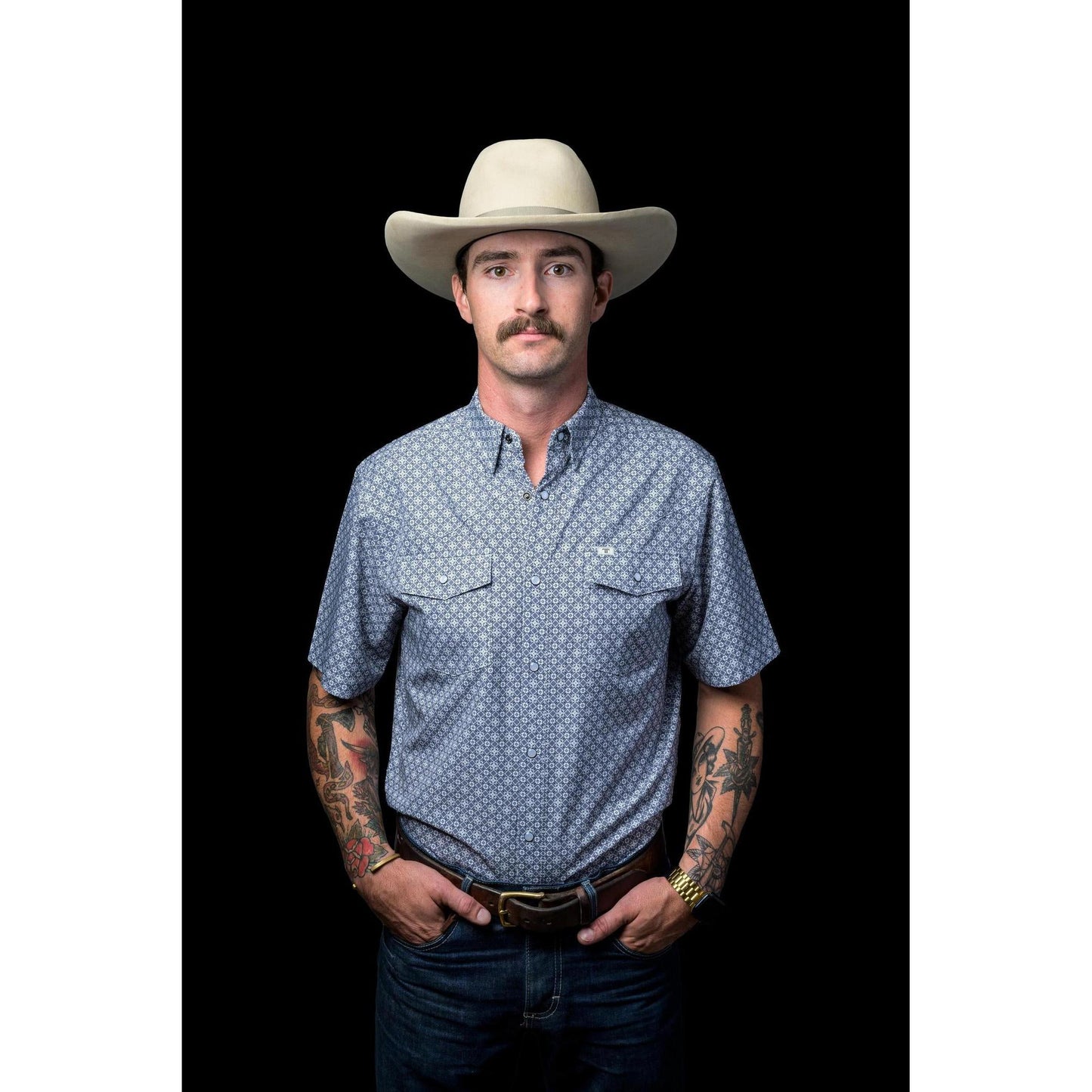 Ferrell Diamond Black Snap Short Sleeve