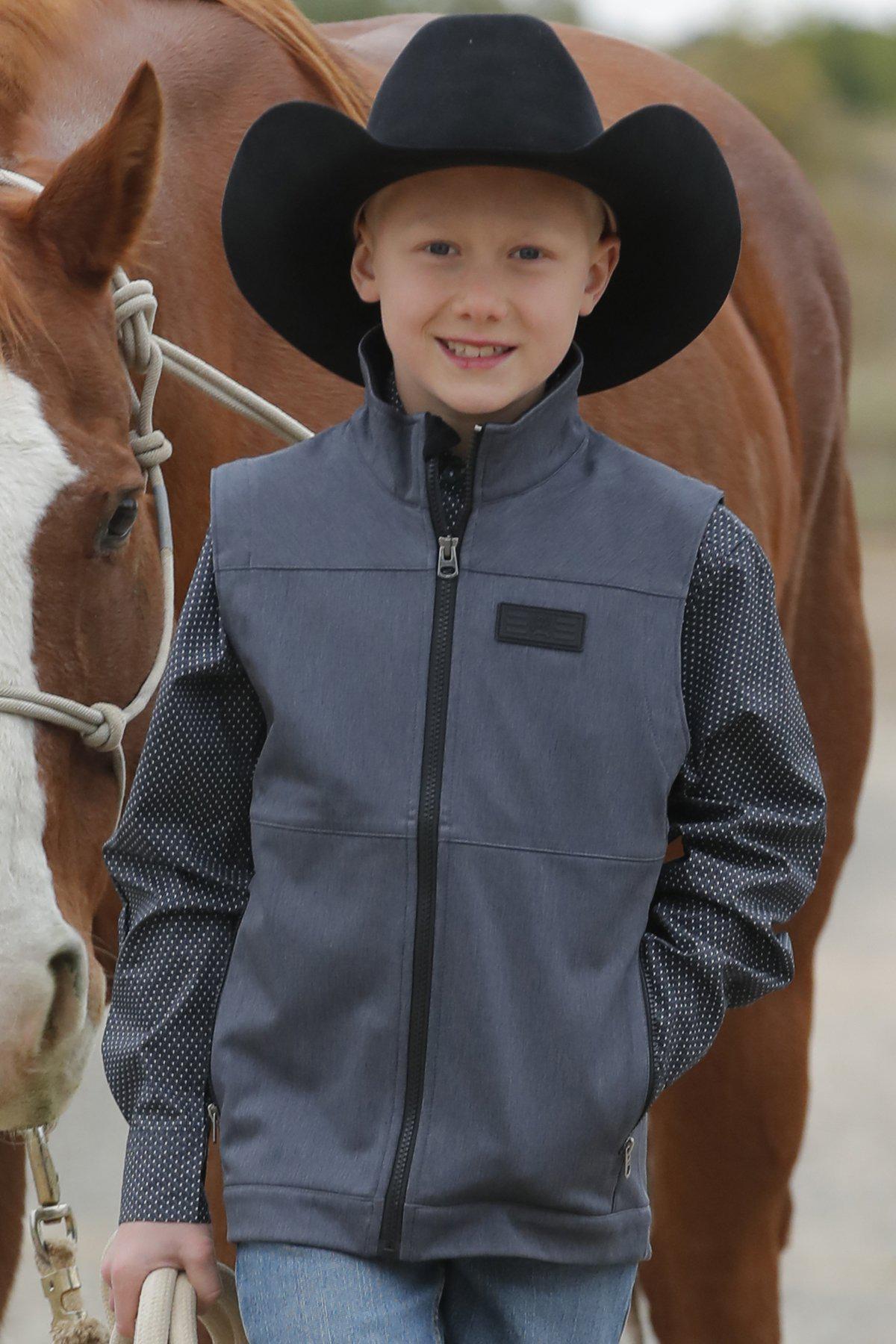 Cinch Boy's Softshell Vest Charcoal