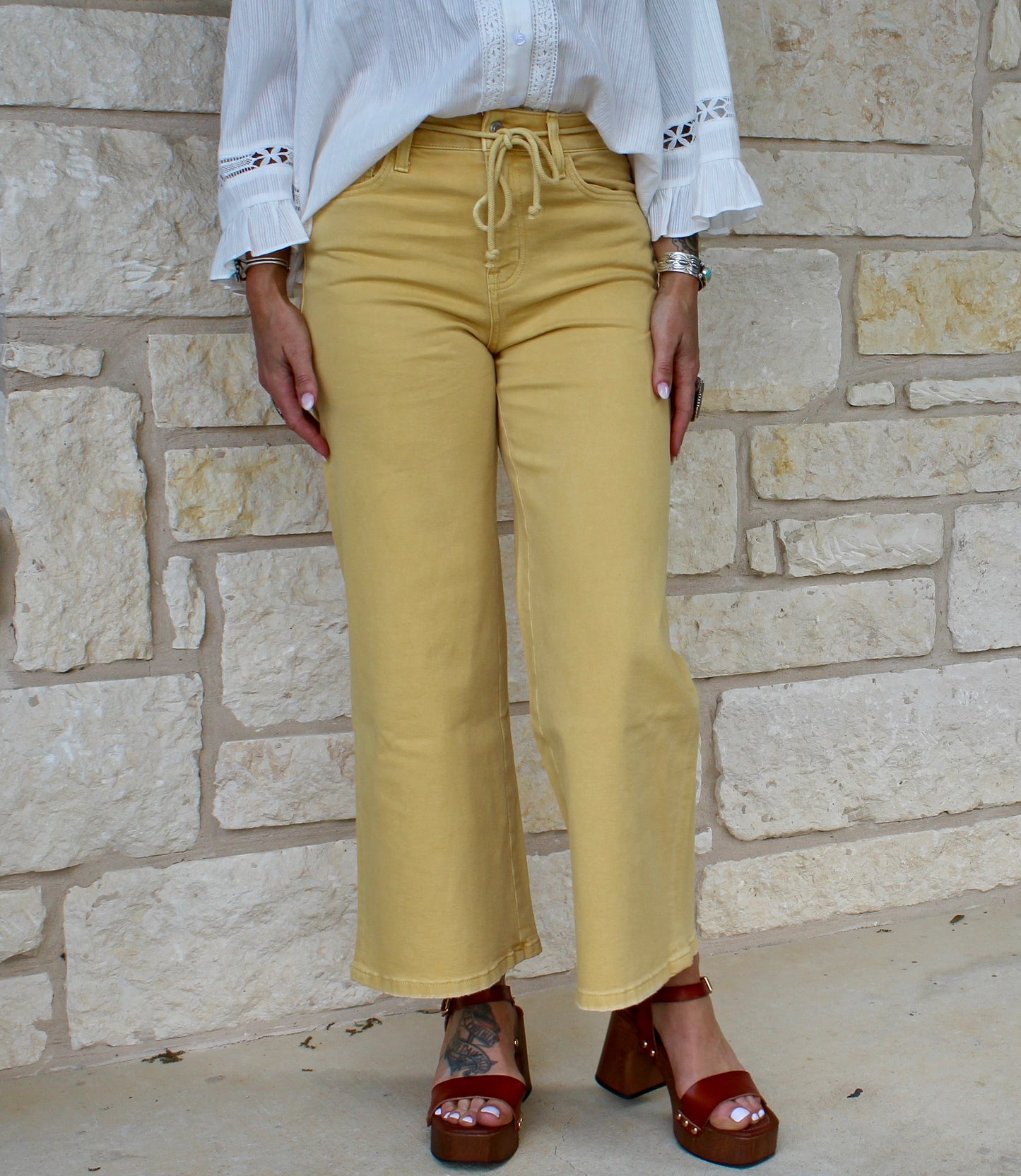 Vervet Marigold HR Drawstring Wide Crop