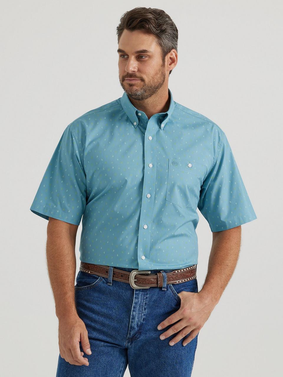 Wrangler Short Sleeve Blue Print Shirt