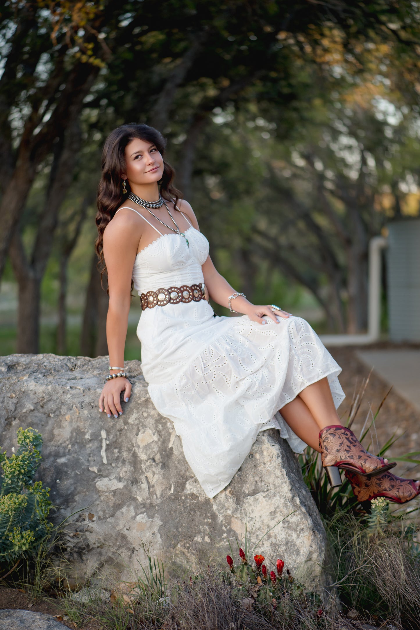 Taelynn White Eyelet Cami Dress
