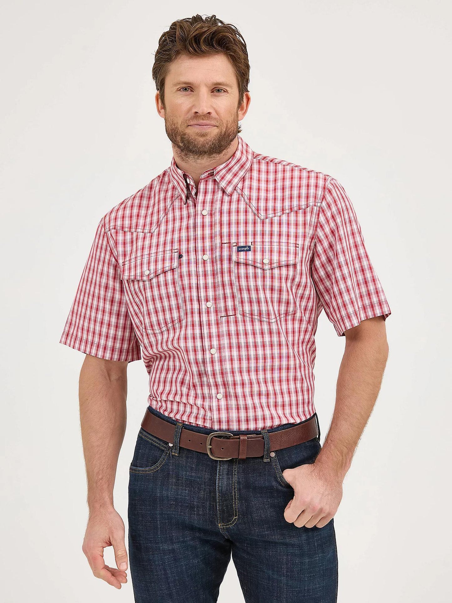Wrangler Red Checkered Pro Snap Shirt