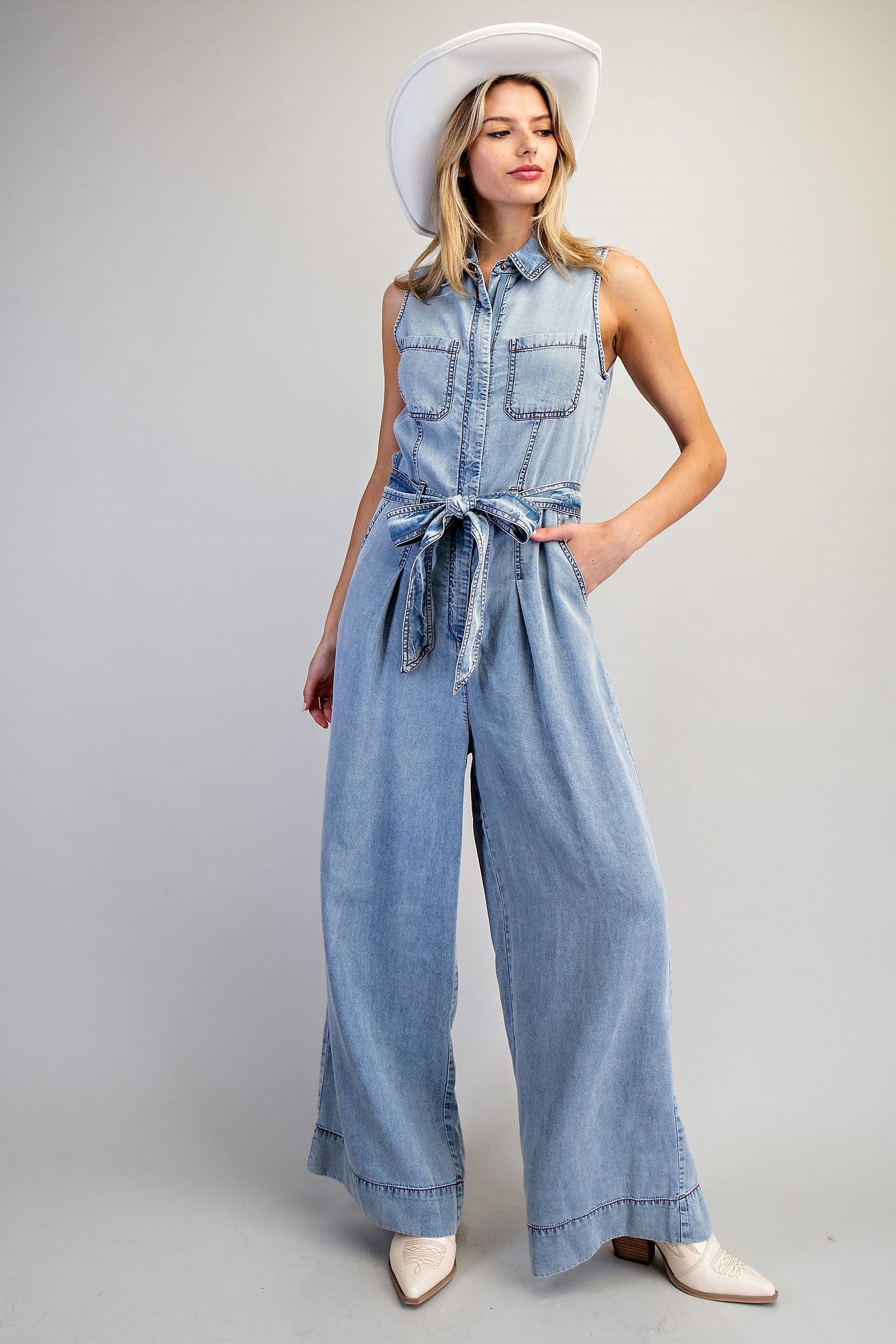 Eesome Denim Zipper Jumpsuit
