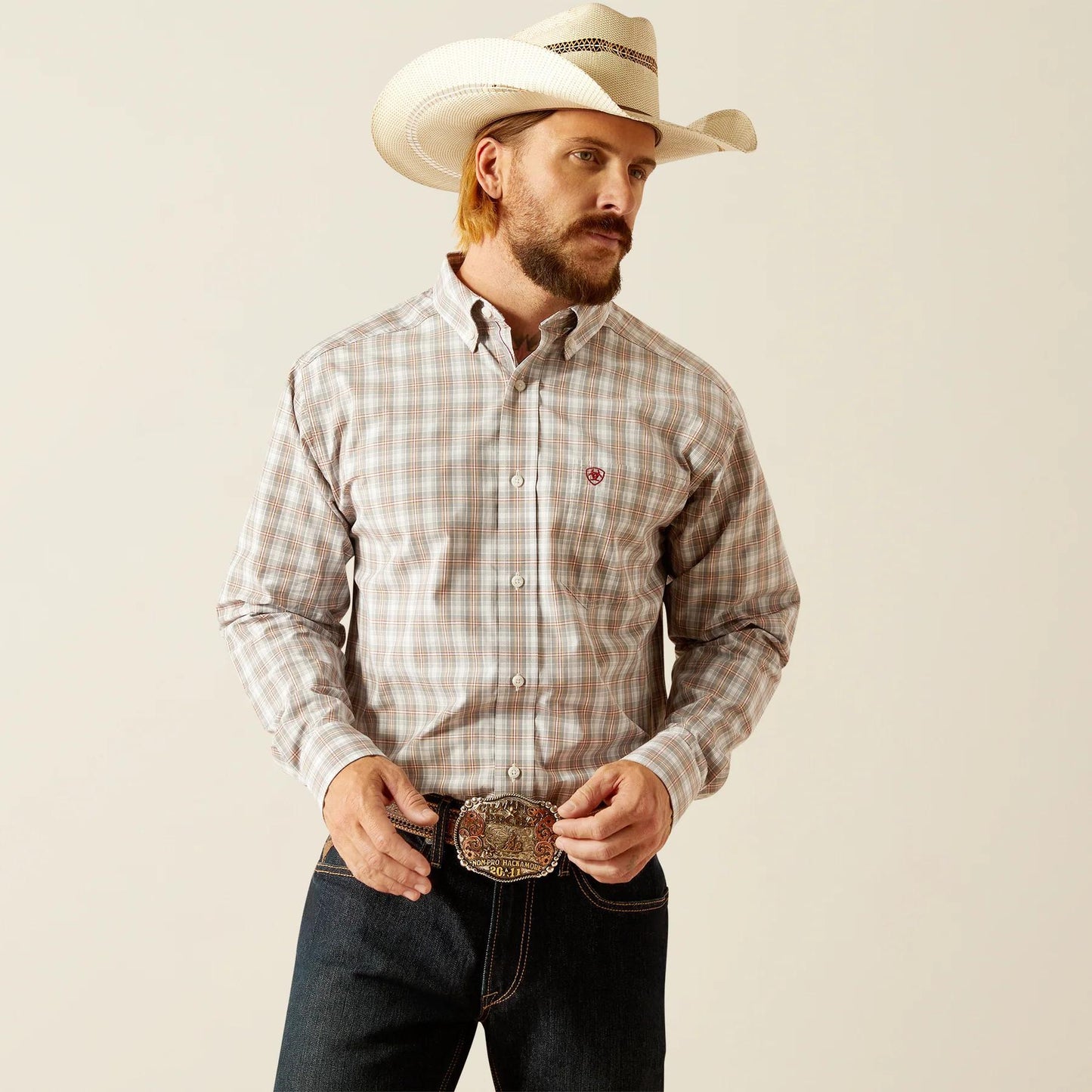Ariat Pro Grey Long Sleeve Shirt
