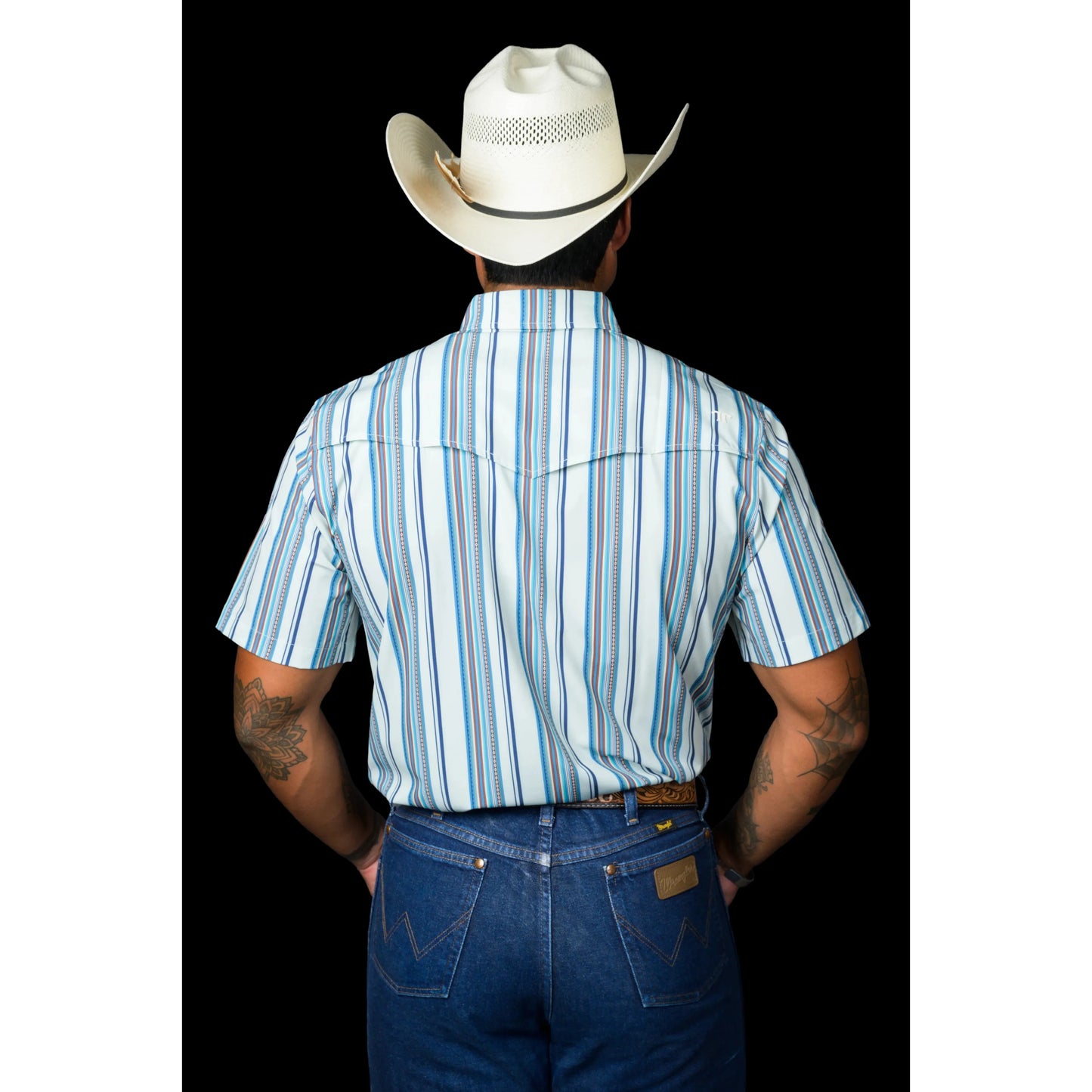 Ferrell The James in Light Blue - Short Sleeve Snap - Petticoat Junction