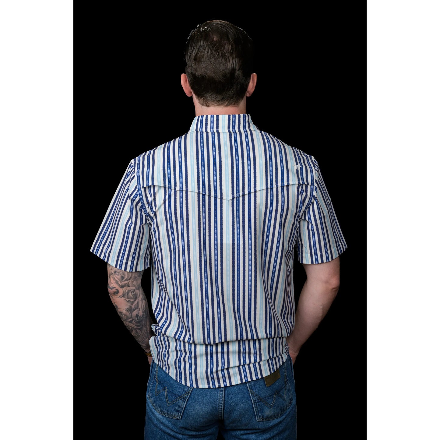 Ferrel Wyatt Short Sleeve Snap-Blue - Petticoat Junction