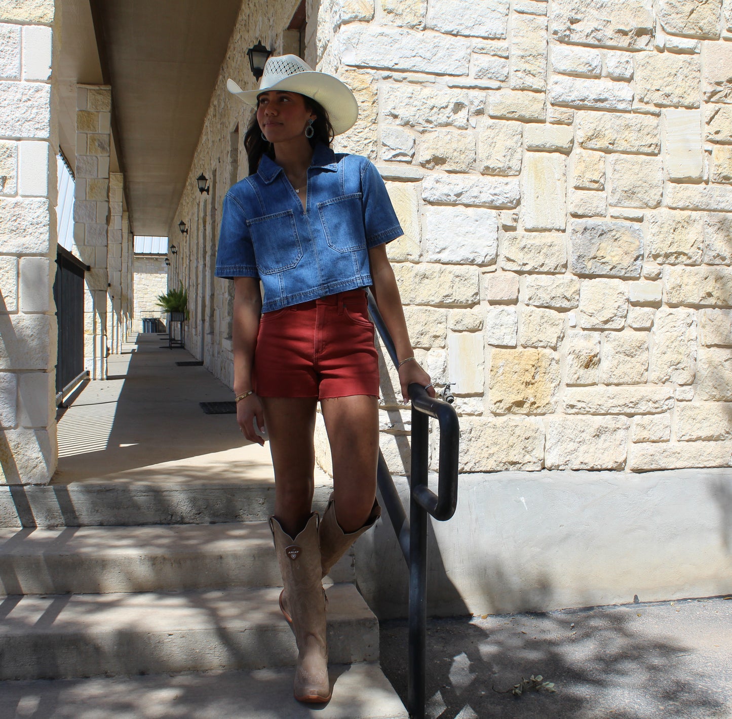 Miou Muse Denim Front Pocket Shirt