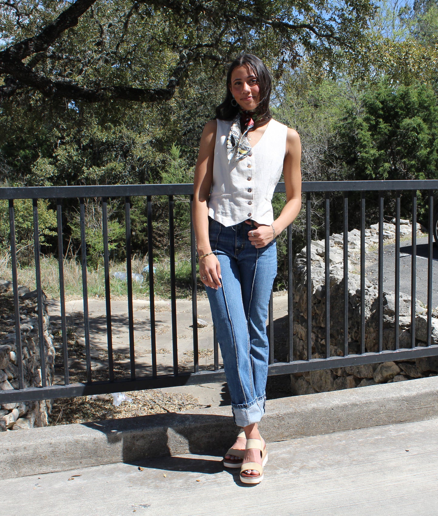 Loom Linen/Cotton Blend Vest Natural