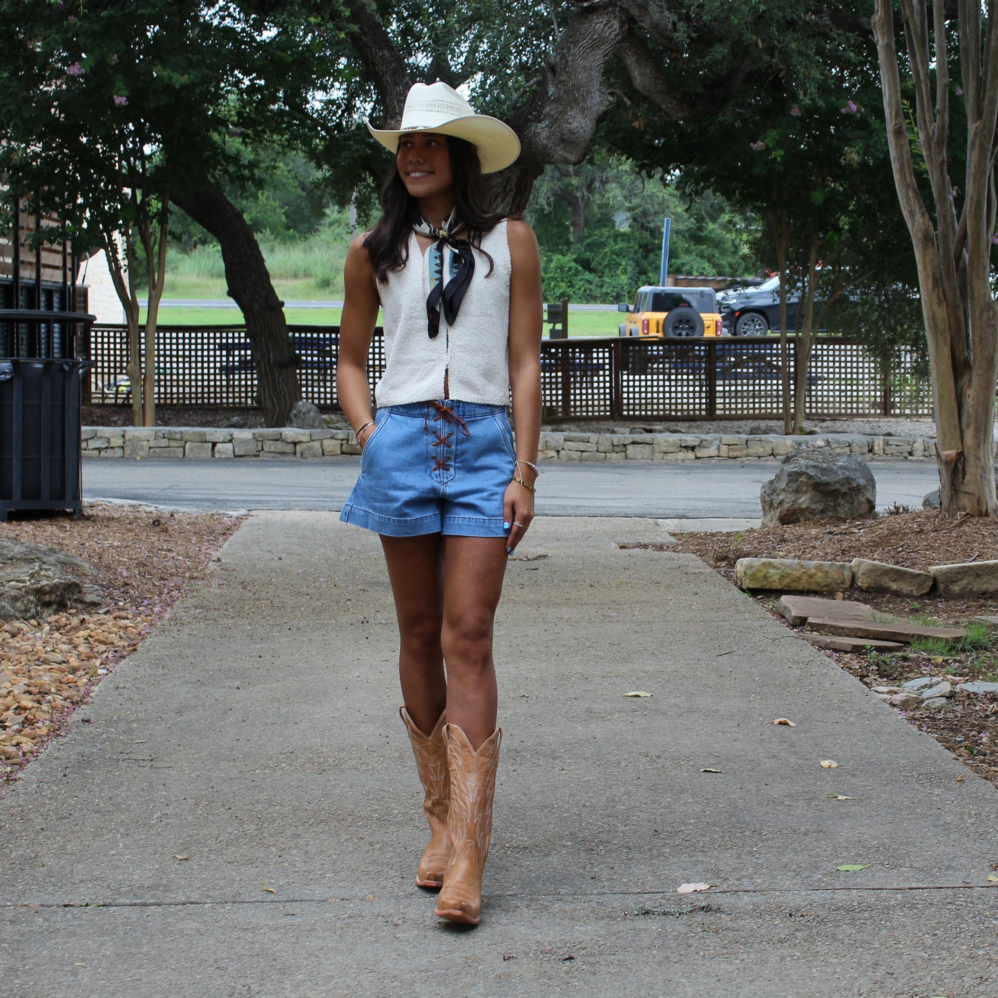 Miou Muse Suede Lace Up Front Shorts