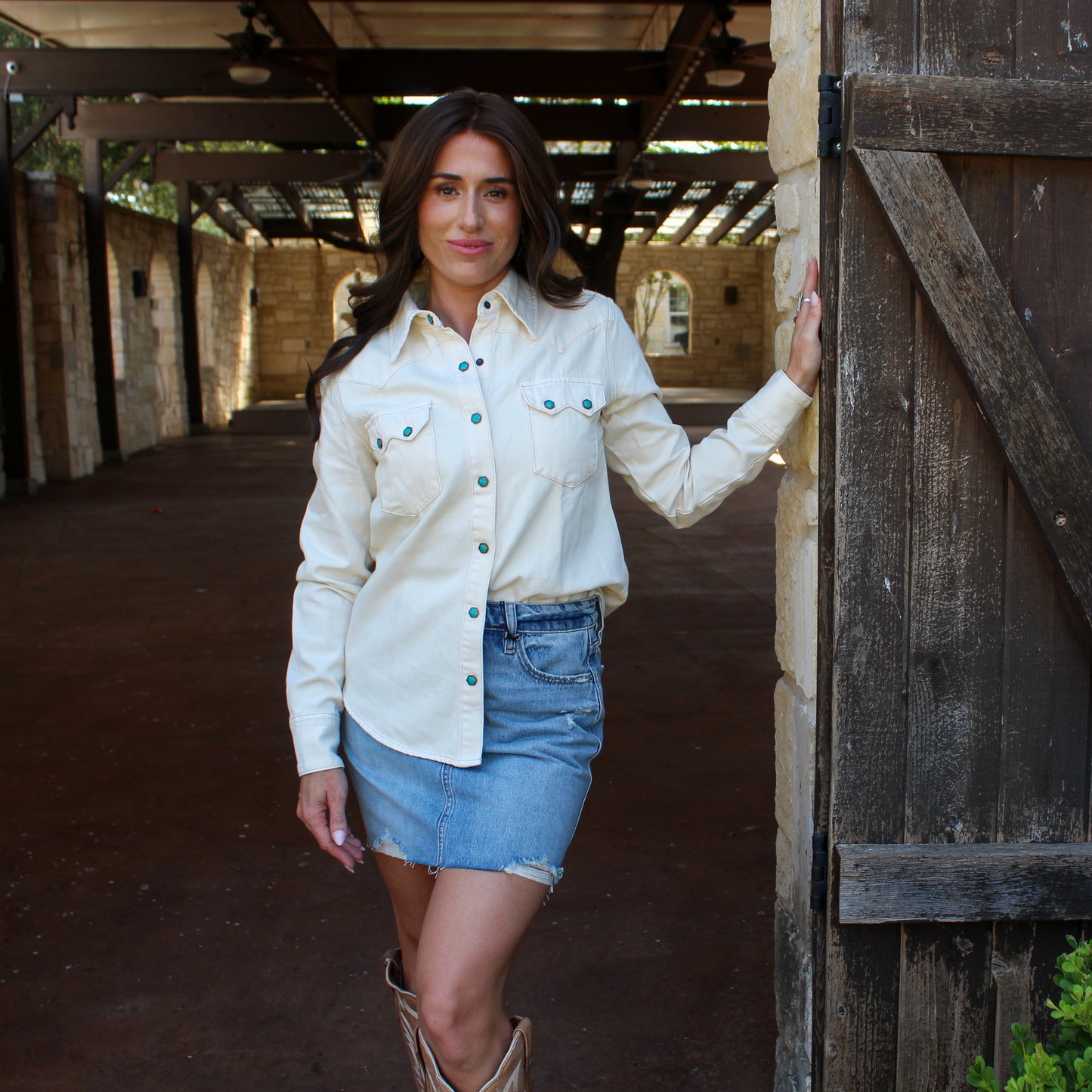 Stetson Cream Denim Shirt