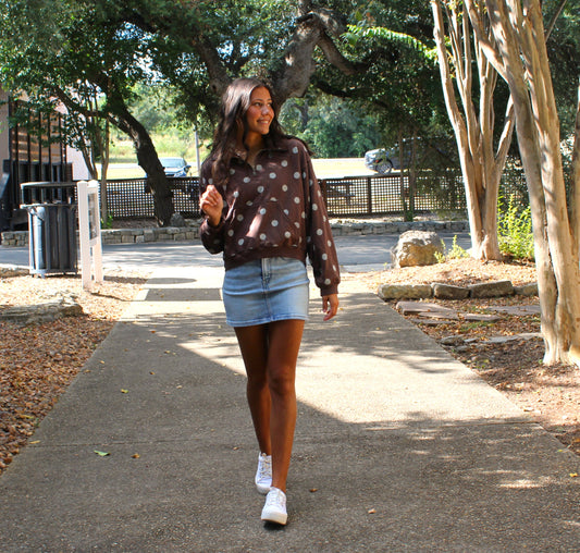 Eesome Chocolate Polka Dot Pullover