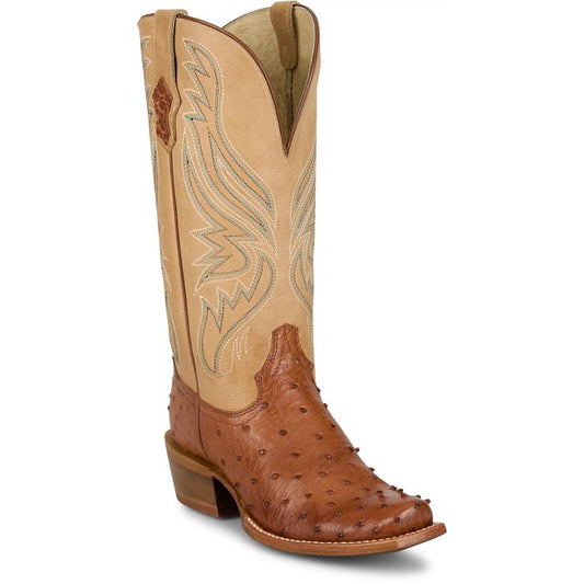 Tony Lama Zaire Cognac Full Quill Ostrich Boot