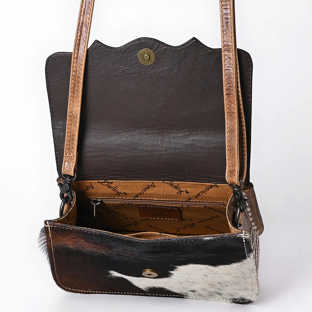AD Cowhide Western Stitch Crossbody