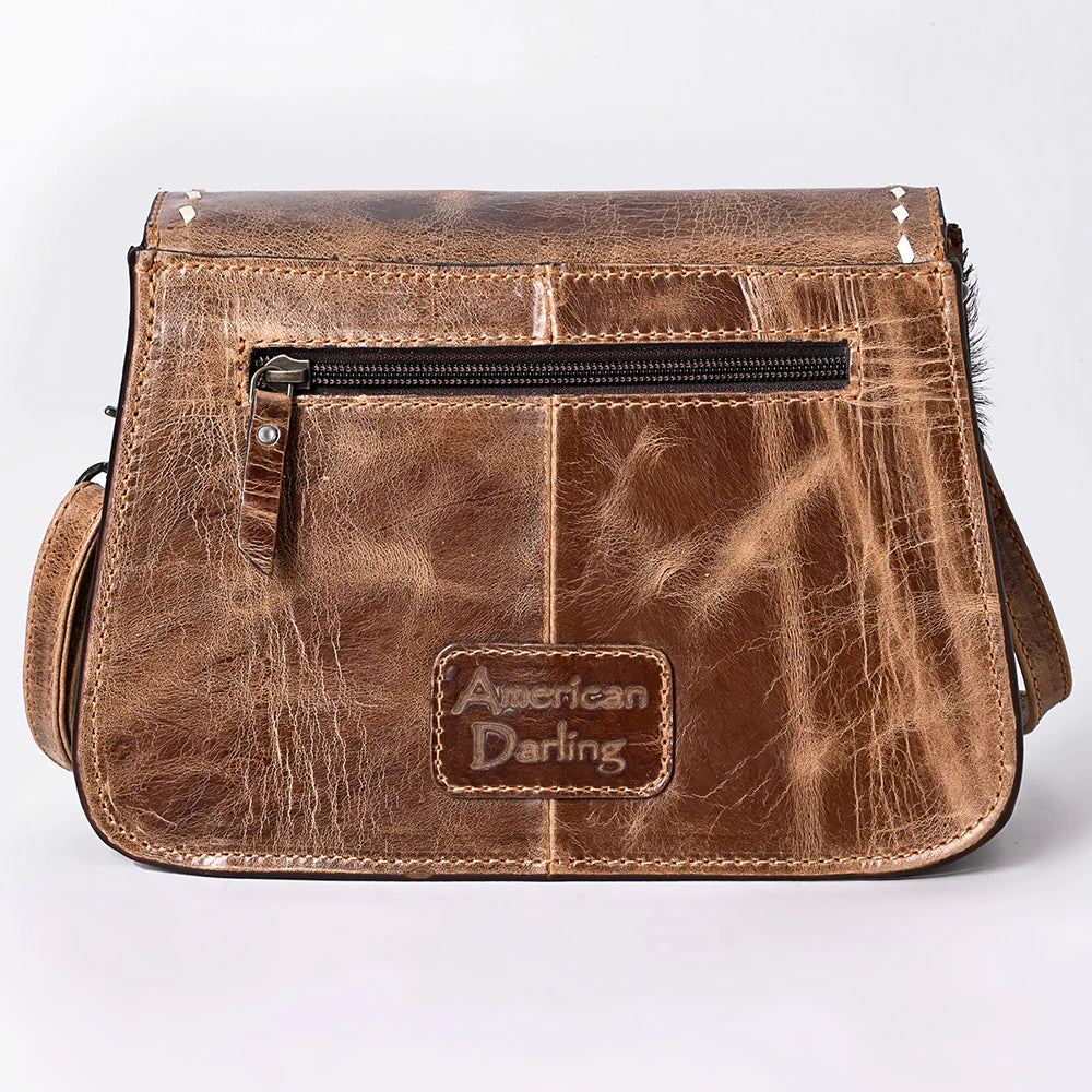 AD Cowhide Western Stitch Crossbody