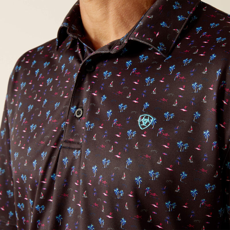 Ariat Black All Over Print Polo