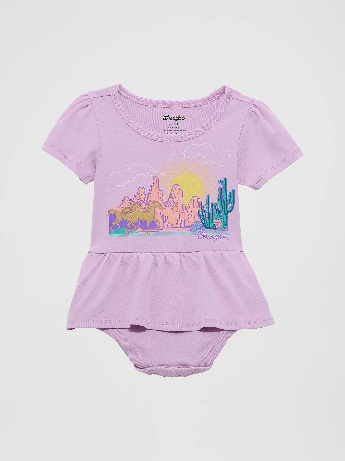 Wrangler Girls Purple Horse Scene Bodysuit