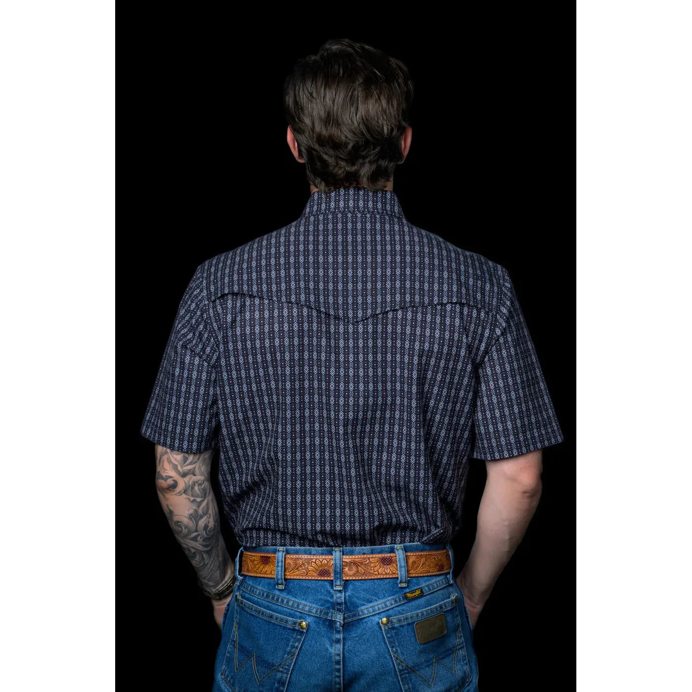 Ferrel Black Aztec Snap Short Sleeve