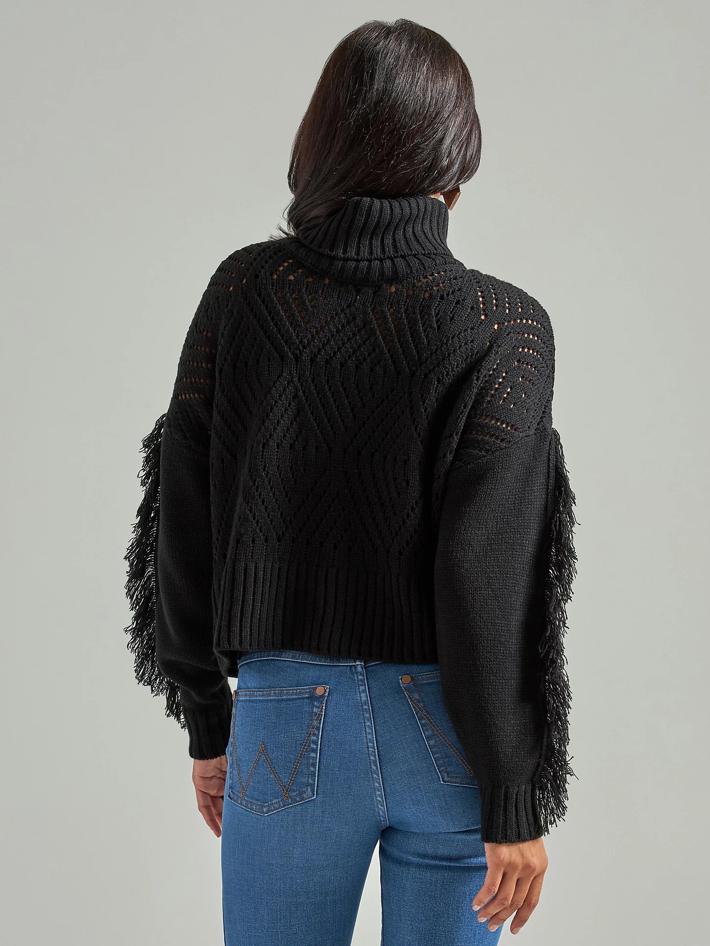 Wrangler Black Fringe Sweater
