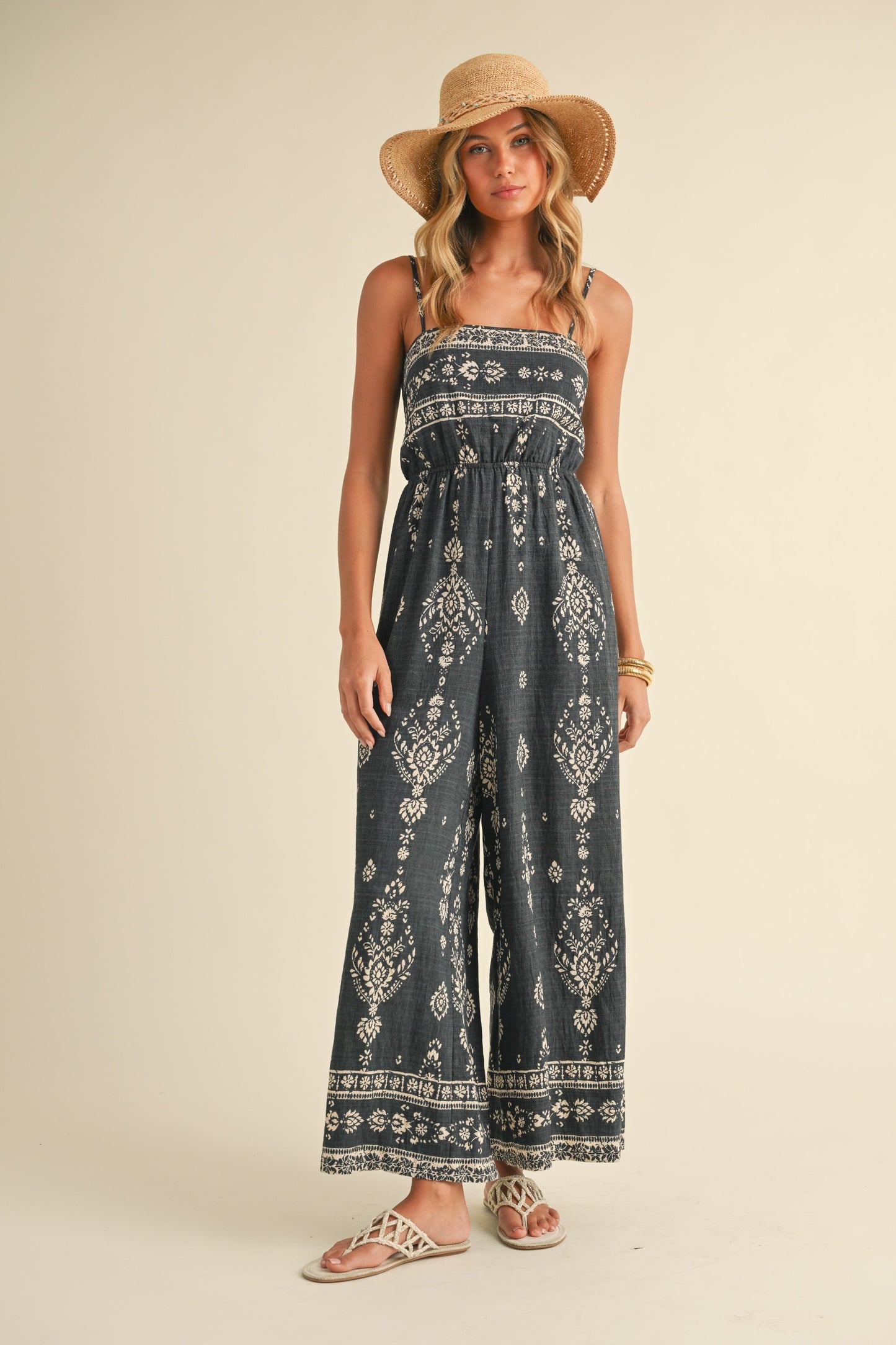 Klesis Black Smocked Jumpsuit