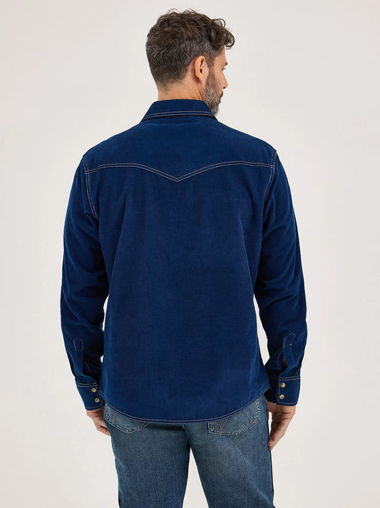 Wrangler Men's Blue Retro Corduroy Shirt