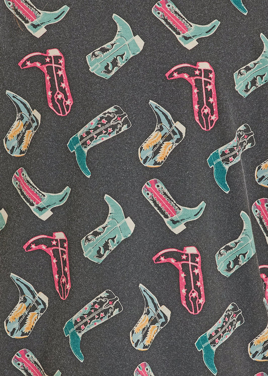 Rock&Roll Girls Black Boot Tee