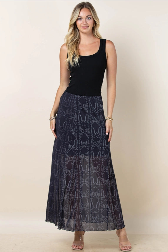 Avery Bootstitch A-Line Mesh Skirt