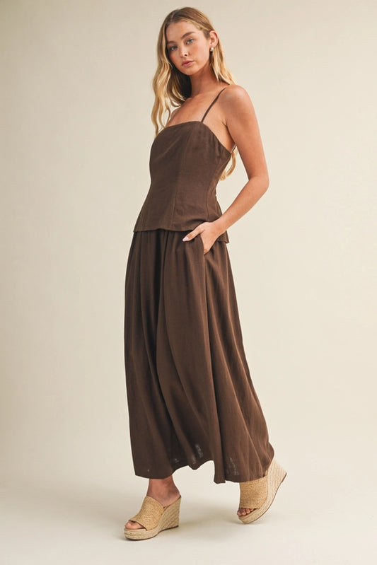 Mustard Seed Brown Cami Maxi Dress