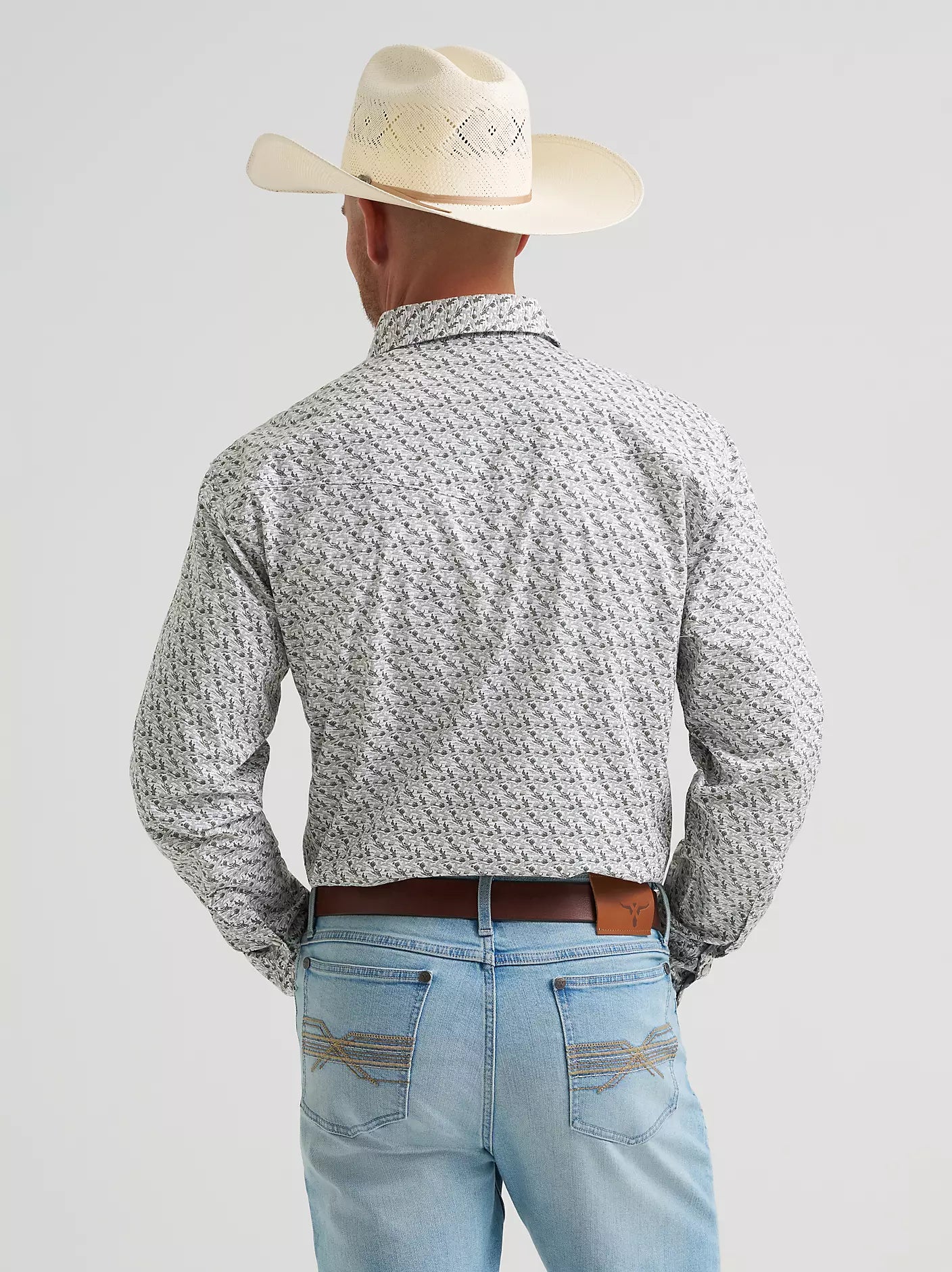 Wrangler Olive Cacti Pearl Snap Shirt