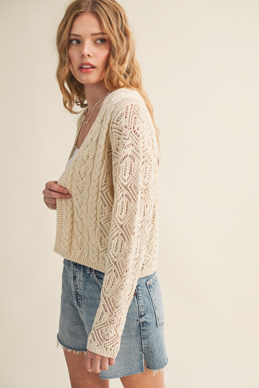Miou Muse Cream Knit Cardigan