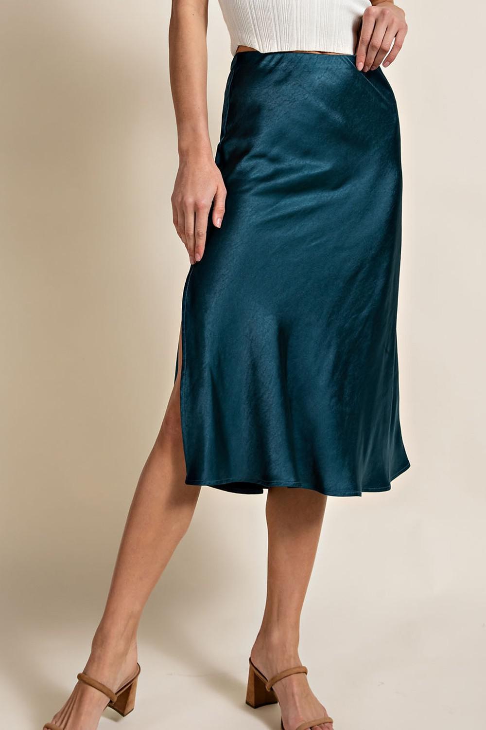 Eesome Teal Satin Skirt