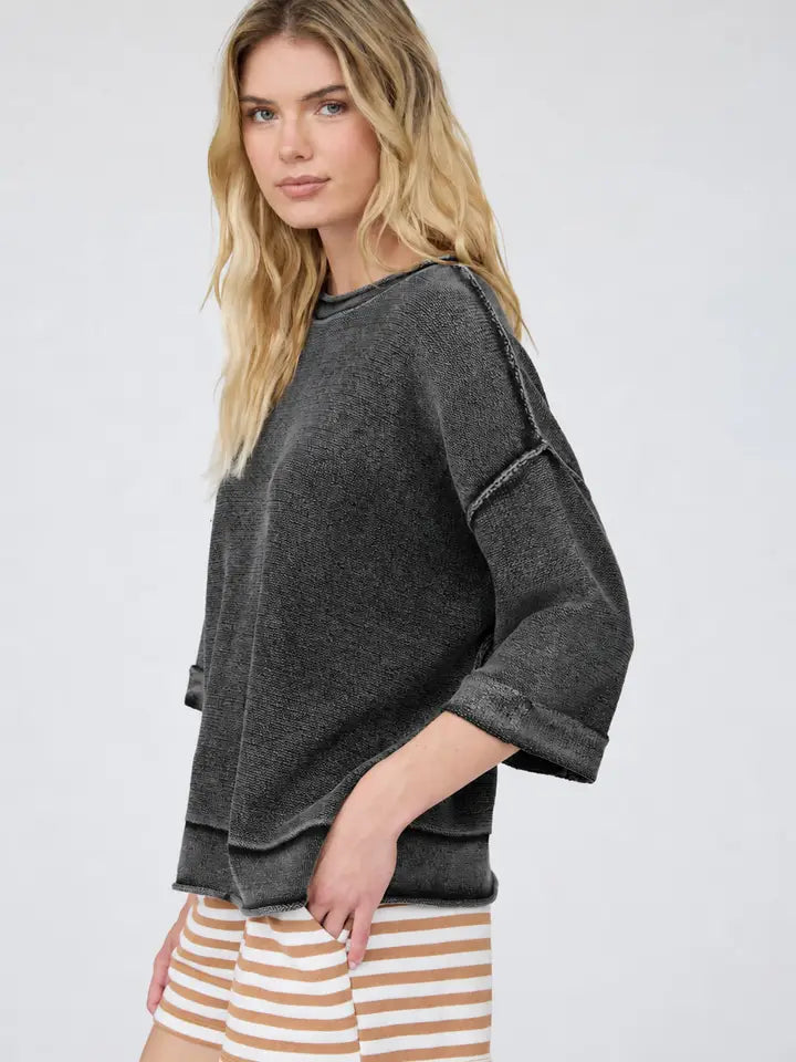 BP Charcoal Inverted Seam Sweater