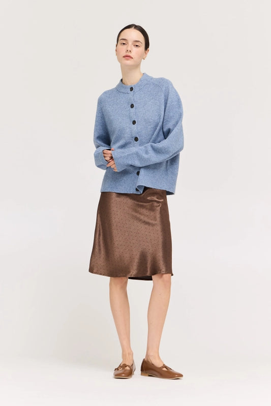 G&G Choc/Black Polka Dot Knee Length Slip Skirt
