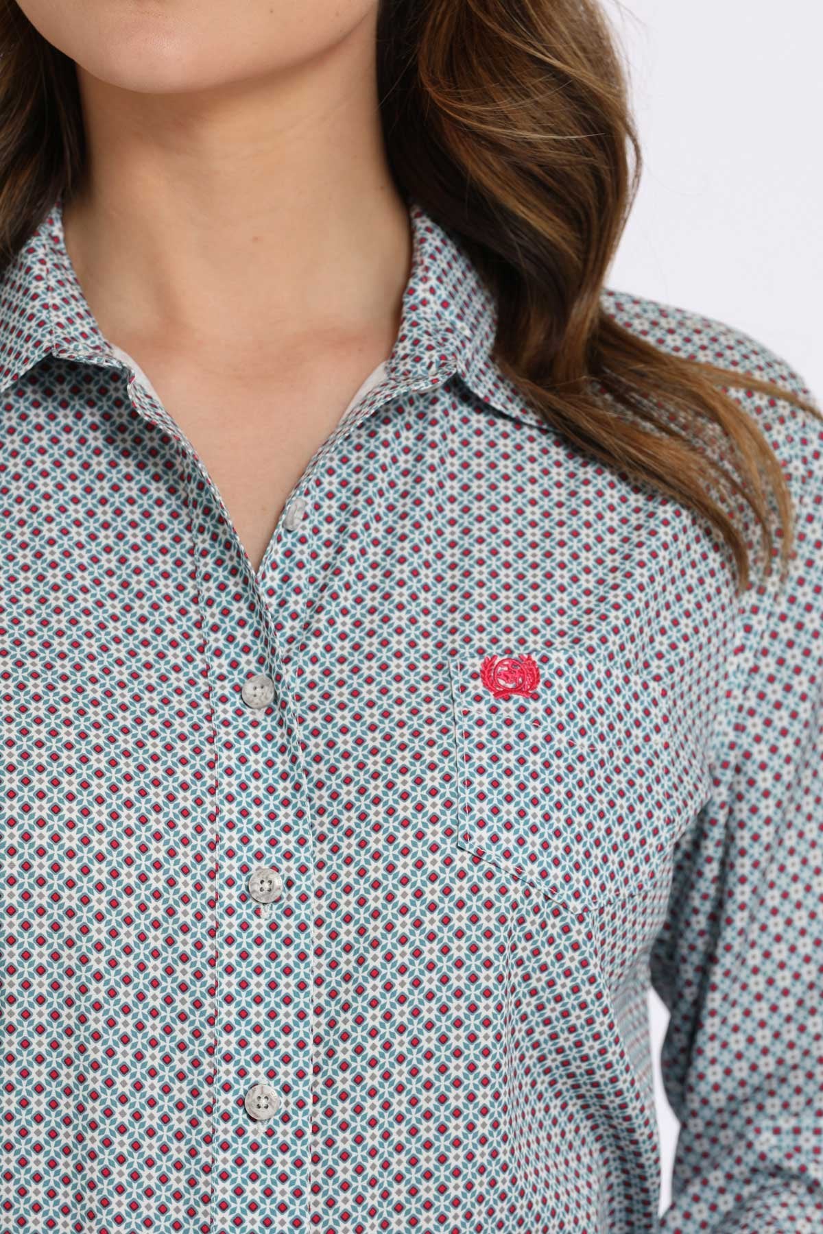 Cinch Wn Arenaflex Medallion Print Shirt