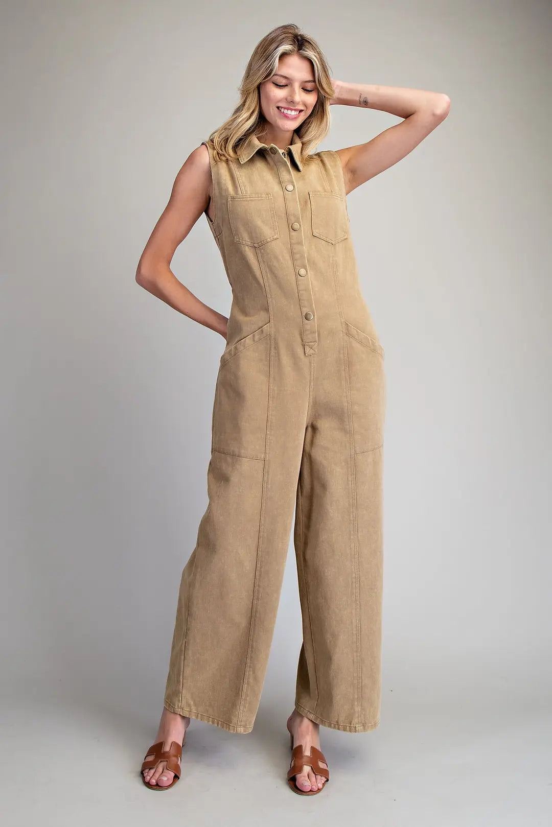 Eesome Front Snap Jumpsuit Coco