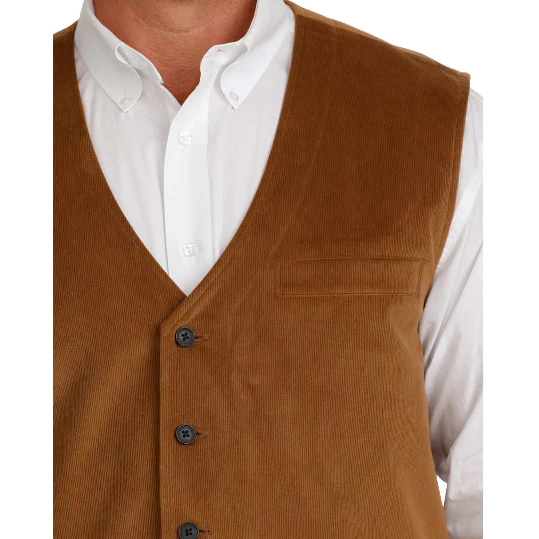 Cinch Mens Tan Corduroy Vest
