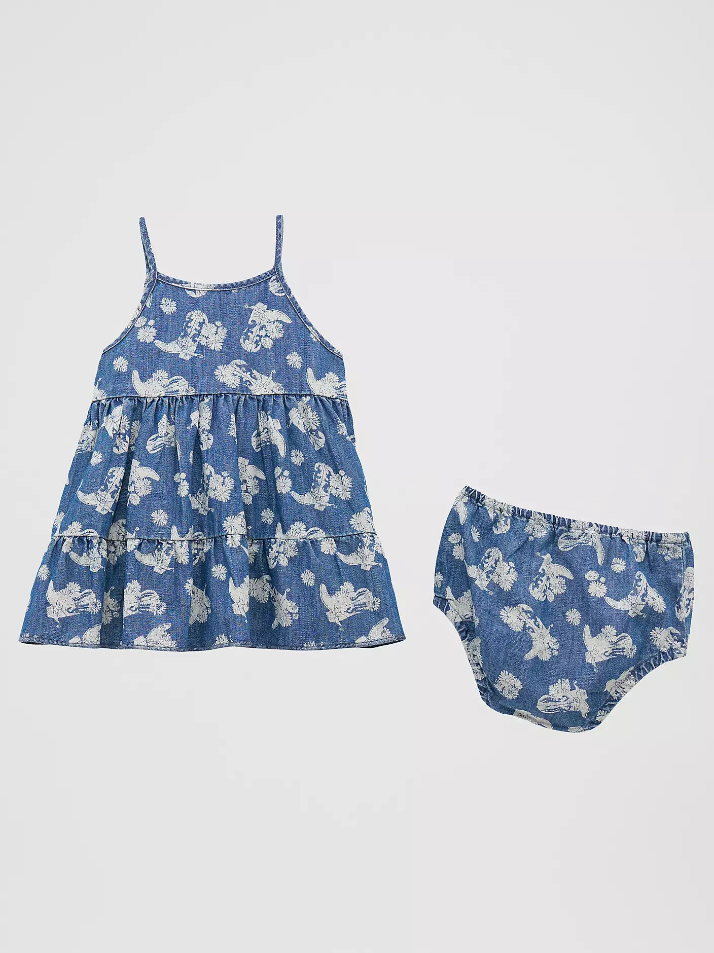 Wrangler Girls Denim Western Print Dress
