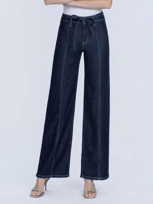 Vervet High Rise Dk Wash Tie Jean - Petticoat Junction