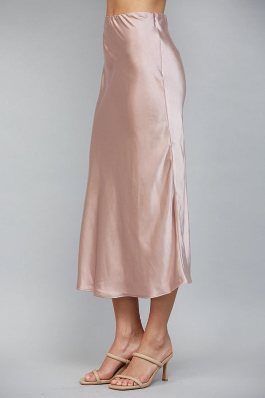 Fate Dusty Rose Satin Skirt