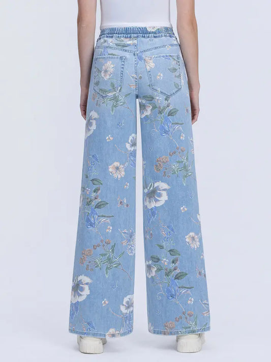 Vervet Floral Print Drawstring Jean