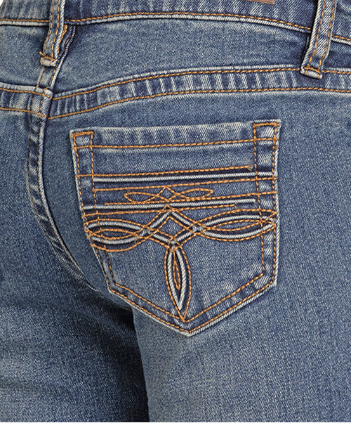 Rock&Roll Girls Raised Denim Boot Stitch Jeans