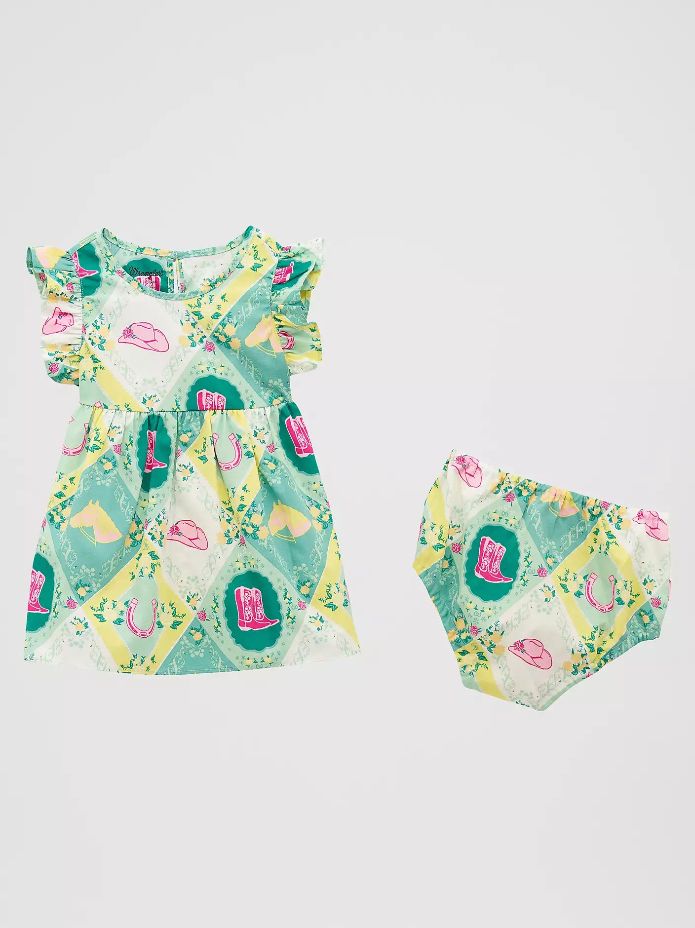 Wrangler Girls Green Ruffle Sundress