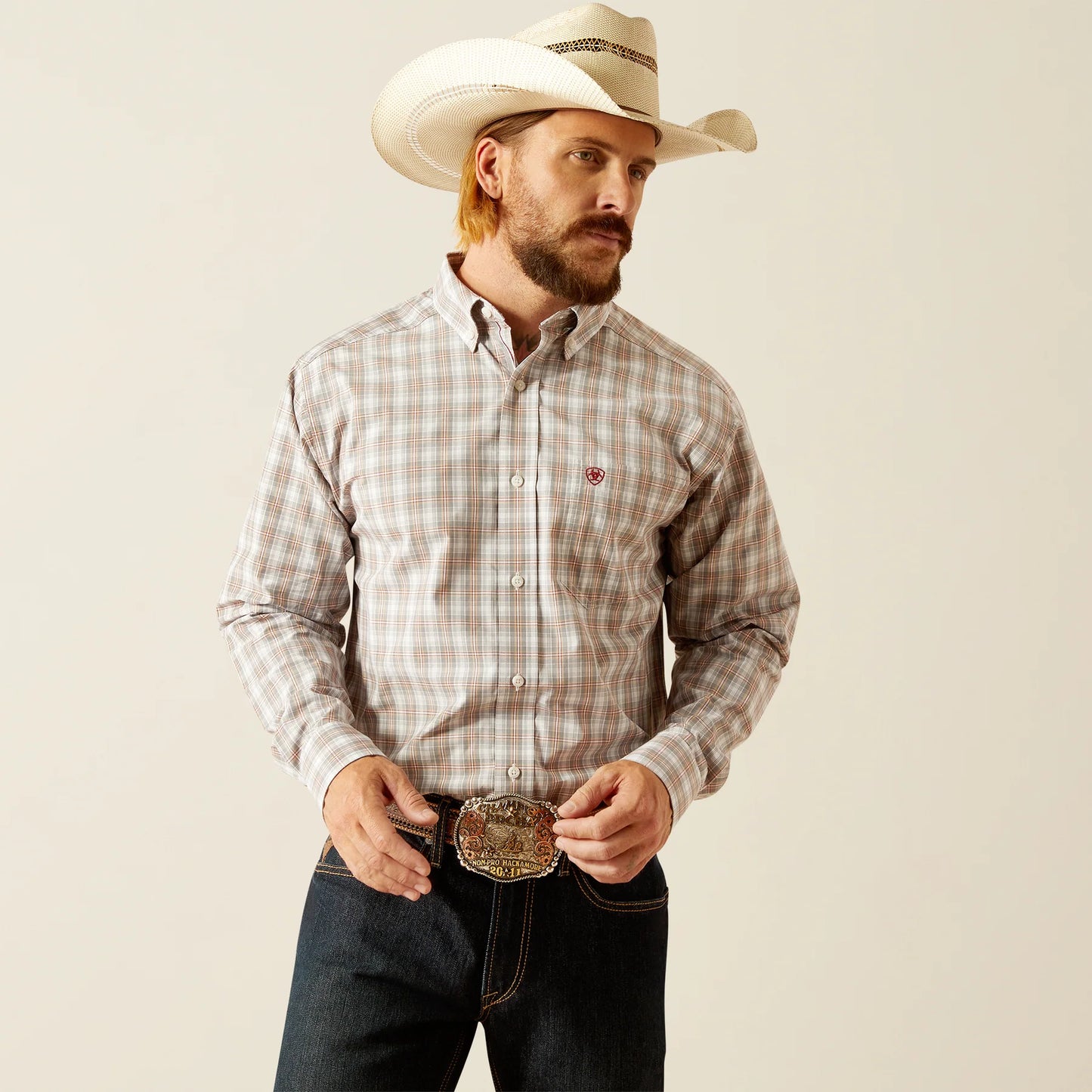 Ariat Pro Grey Long Sleeve Shirt