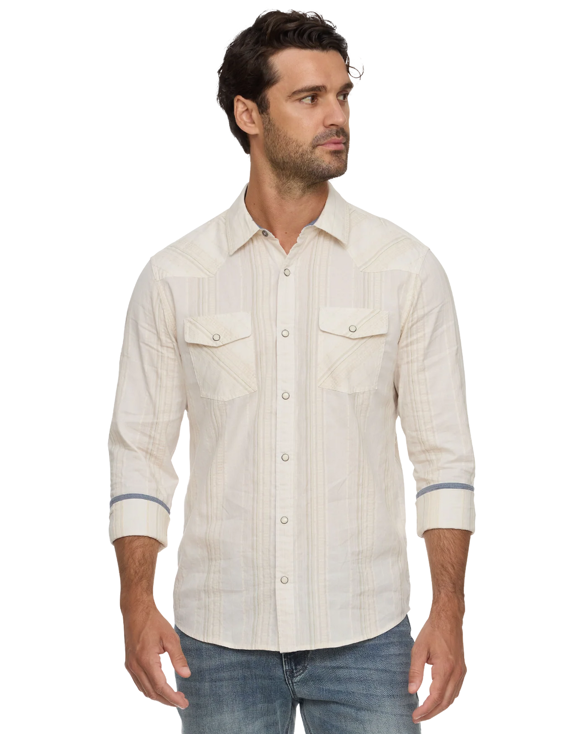 F&A Hueytown LS Textured Stripe Shirt