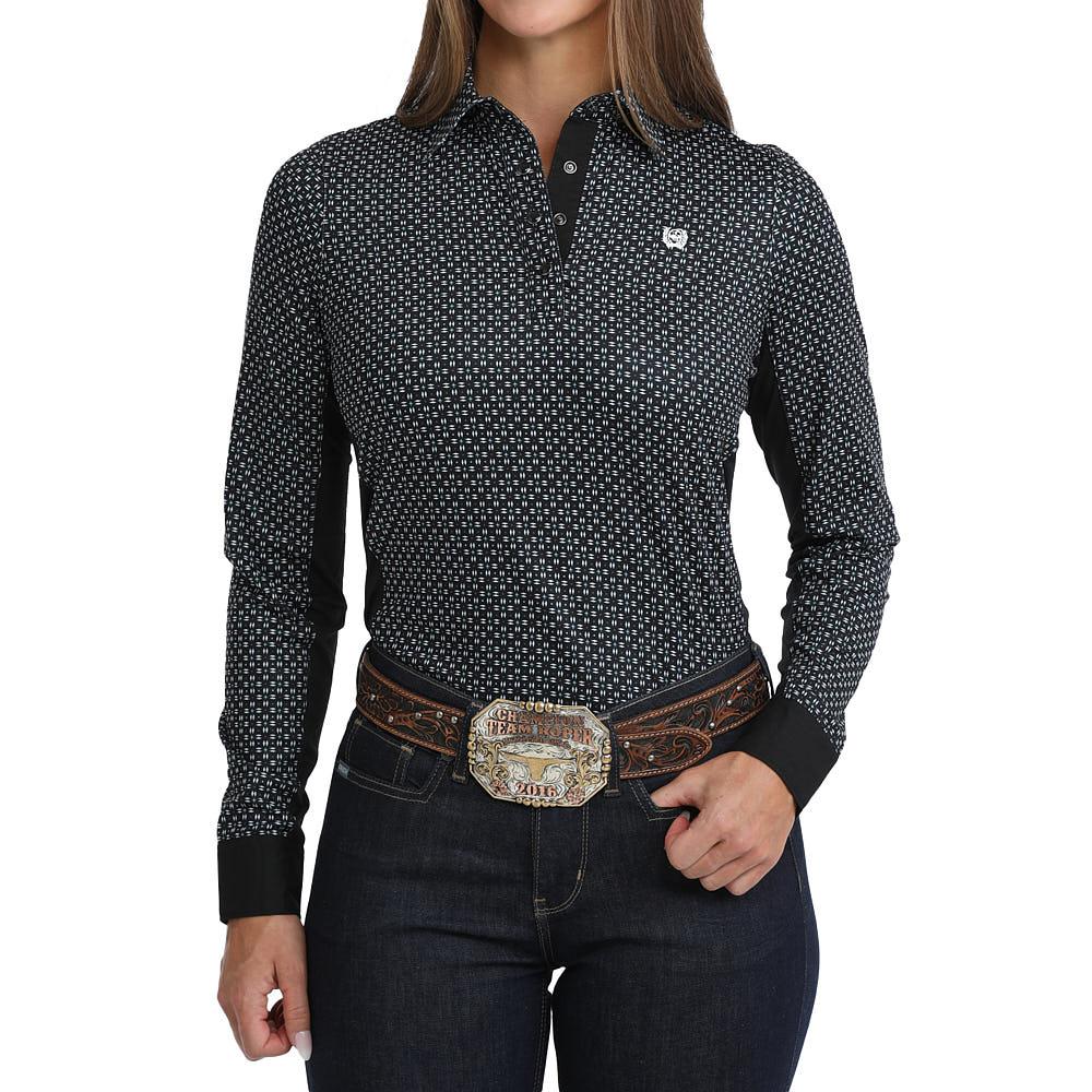 Cinch Womens Black Hybrid Top