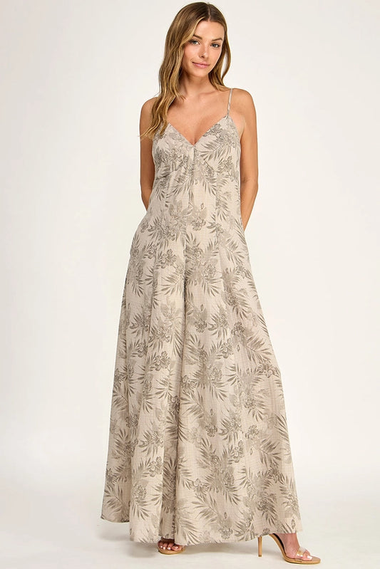 IVE Khaki Leaf Jumpsuit