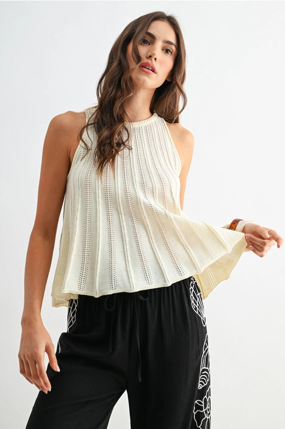 Cam Cream Sleeveless Knit Top - Petticoat Junction