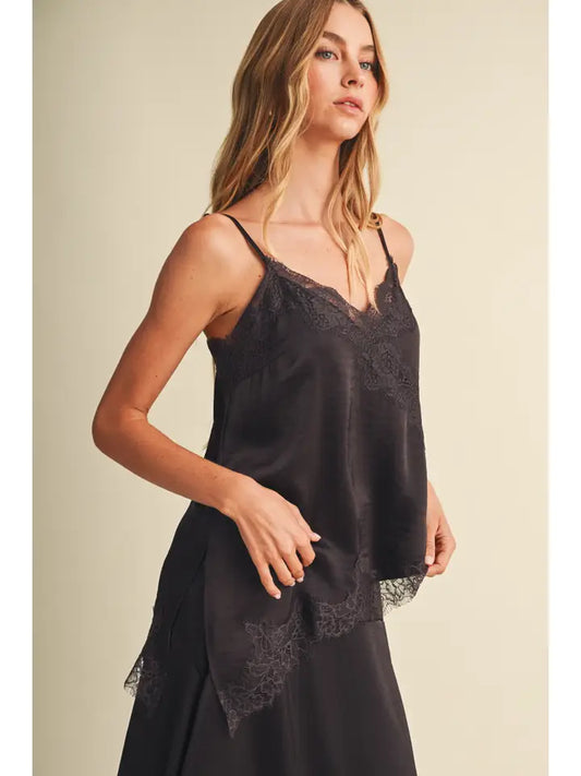Mustard Seed Choc Lace Applique Cami