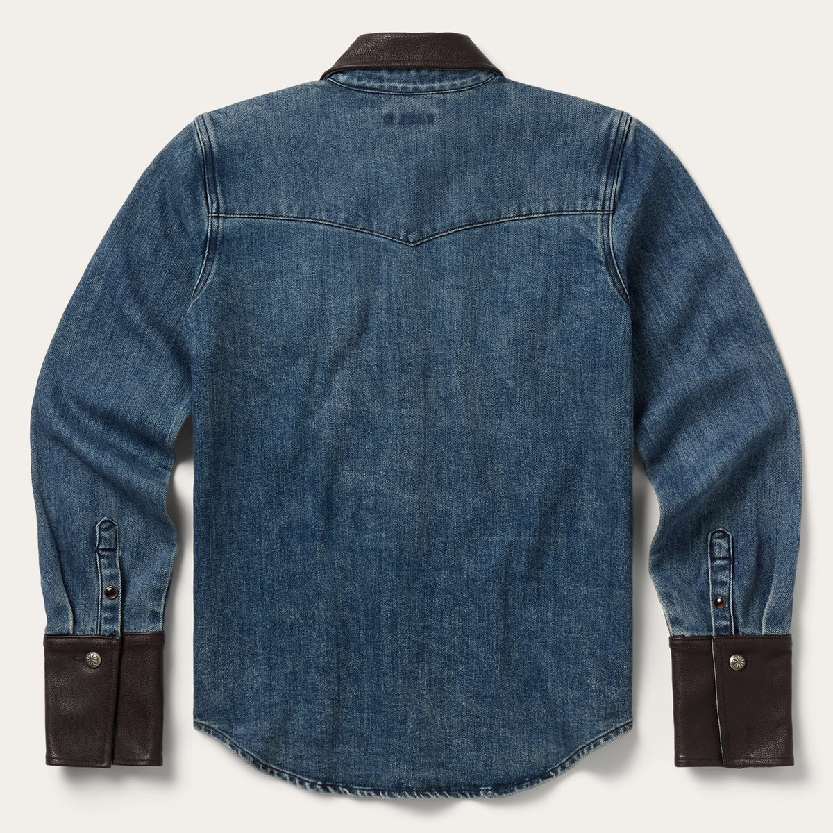 Stetson Denim Shirt W/Leather Collar