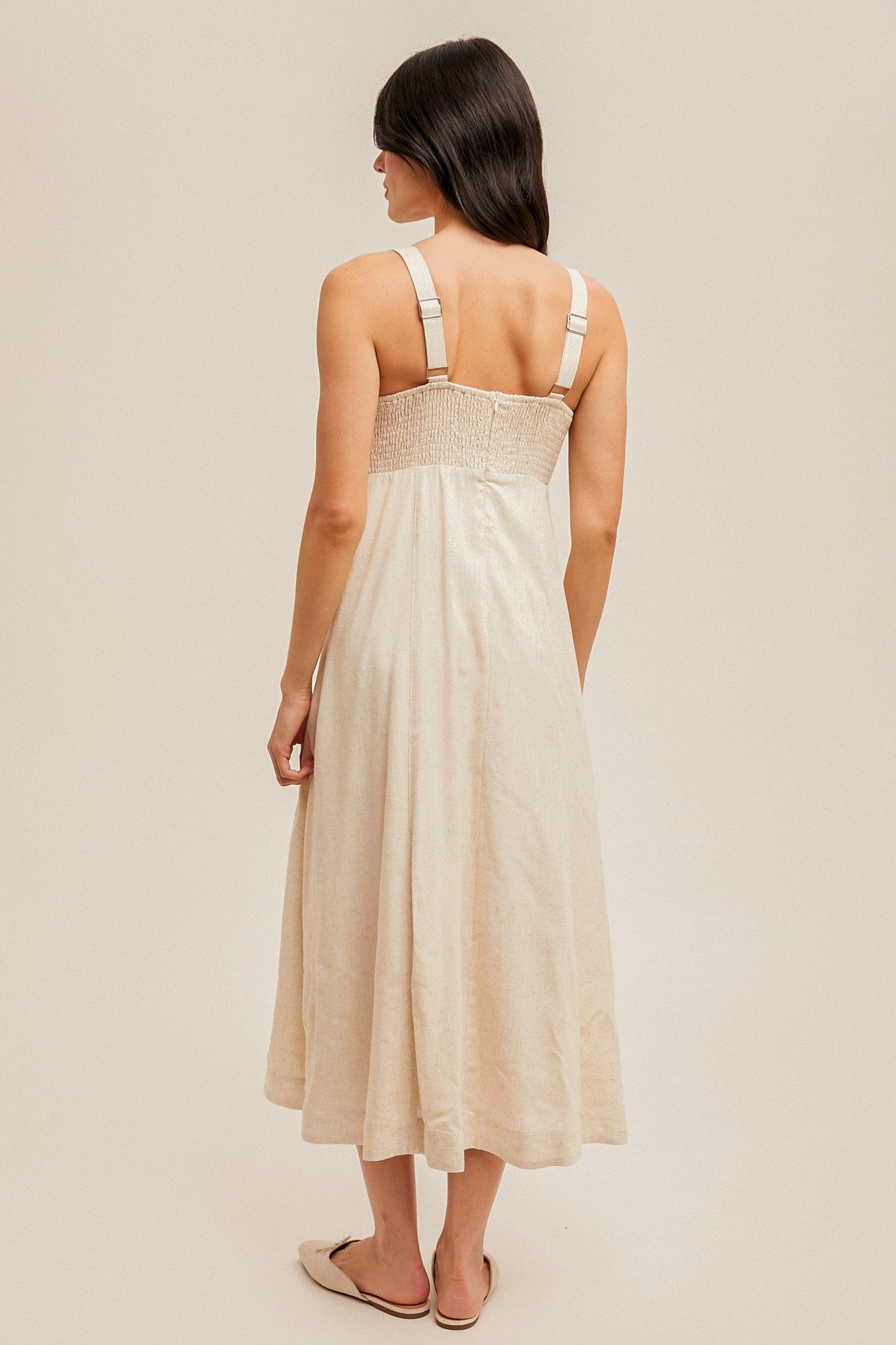 Hem&Thread Pleated Flare Midi Dress